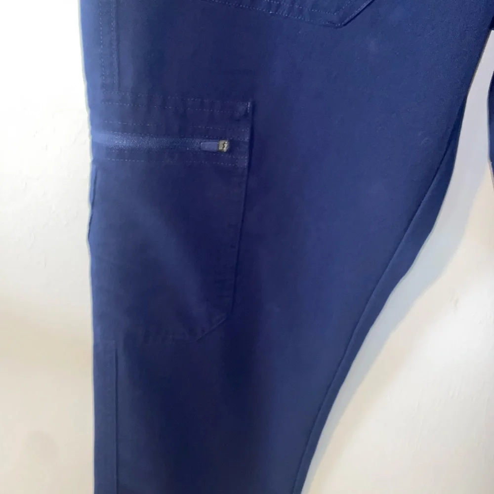 Figs Scrub Pants Men's Medium Dark Blue Polyester Cairo Cargo Scrub Pants
